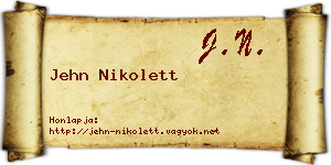 Jehn Nikolett névjegykártya