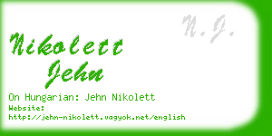 nikolett jehn business card